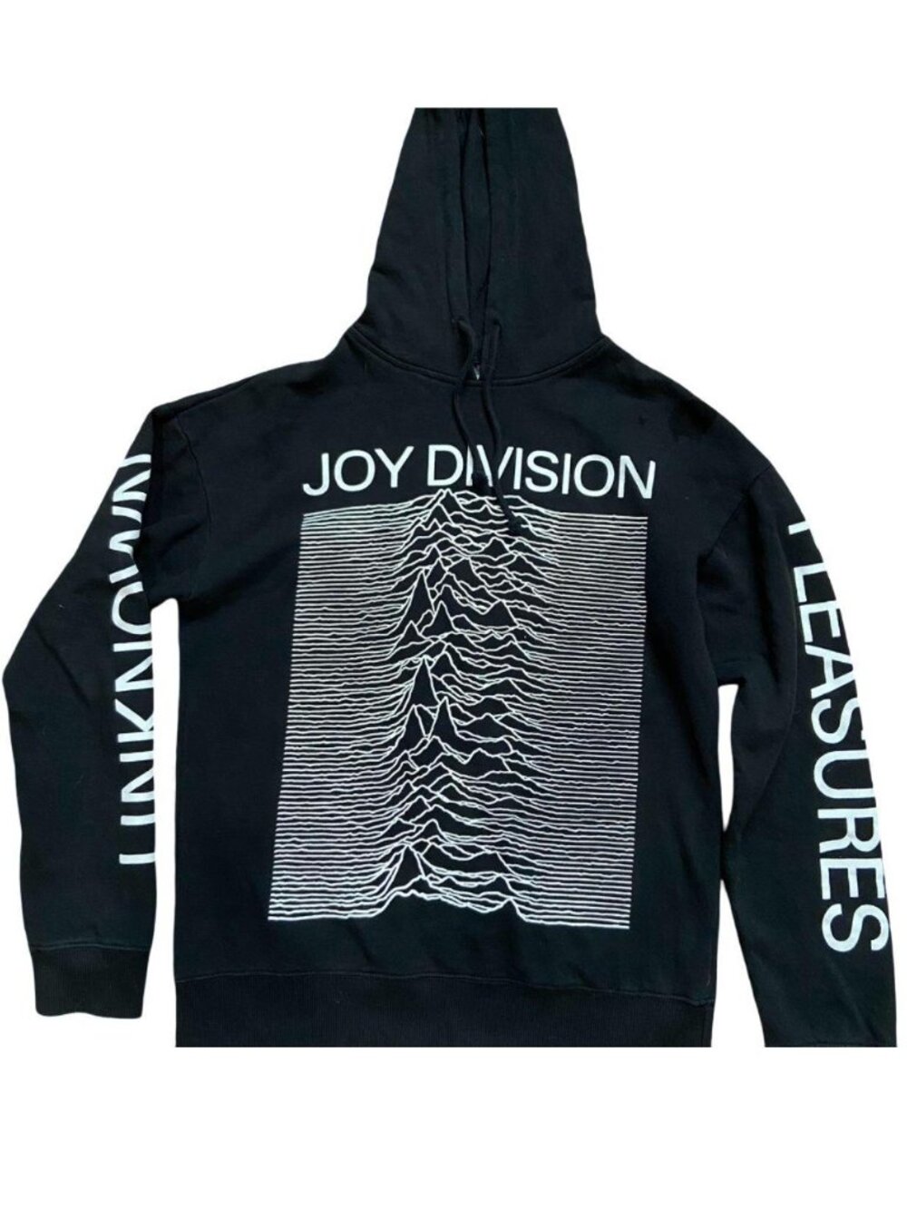 Joy Division Unknown Pleasures Black Pullover Hoodie, Size M